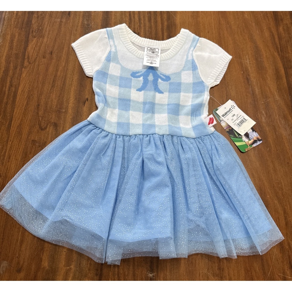 The Wizard of Oz Toddler Girl Dorothy Sweater Dress 18M Tulle Sparkle NEW TAGS